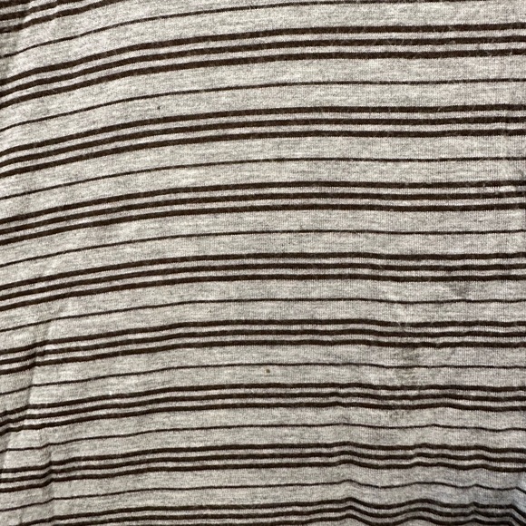 FOREVER 21 Gray Knit Striped Casual T-Shirt Dress w/ X Straps On Chest GUC - Picture 6 of 6